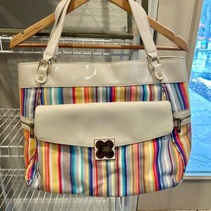 Liz Claiborne Fun Multicolor Striped Shoulder Bag